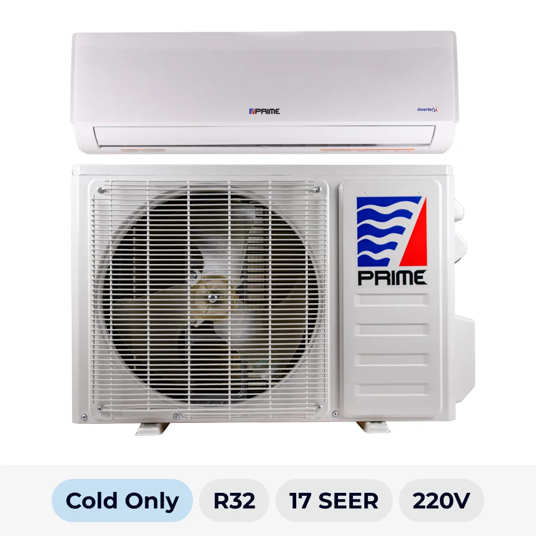 Mini Split PRIME 18000 BTU solo frio 17 SEER R-32 220V